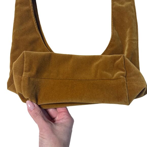 Merit Corduroy Tie Pouch Makeup Bag Brown Cosmetic Organizer - Picture 4 of 8